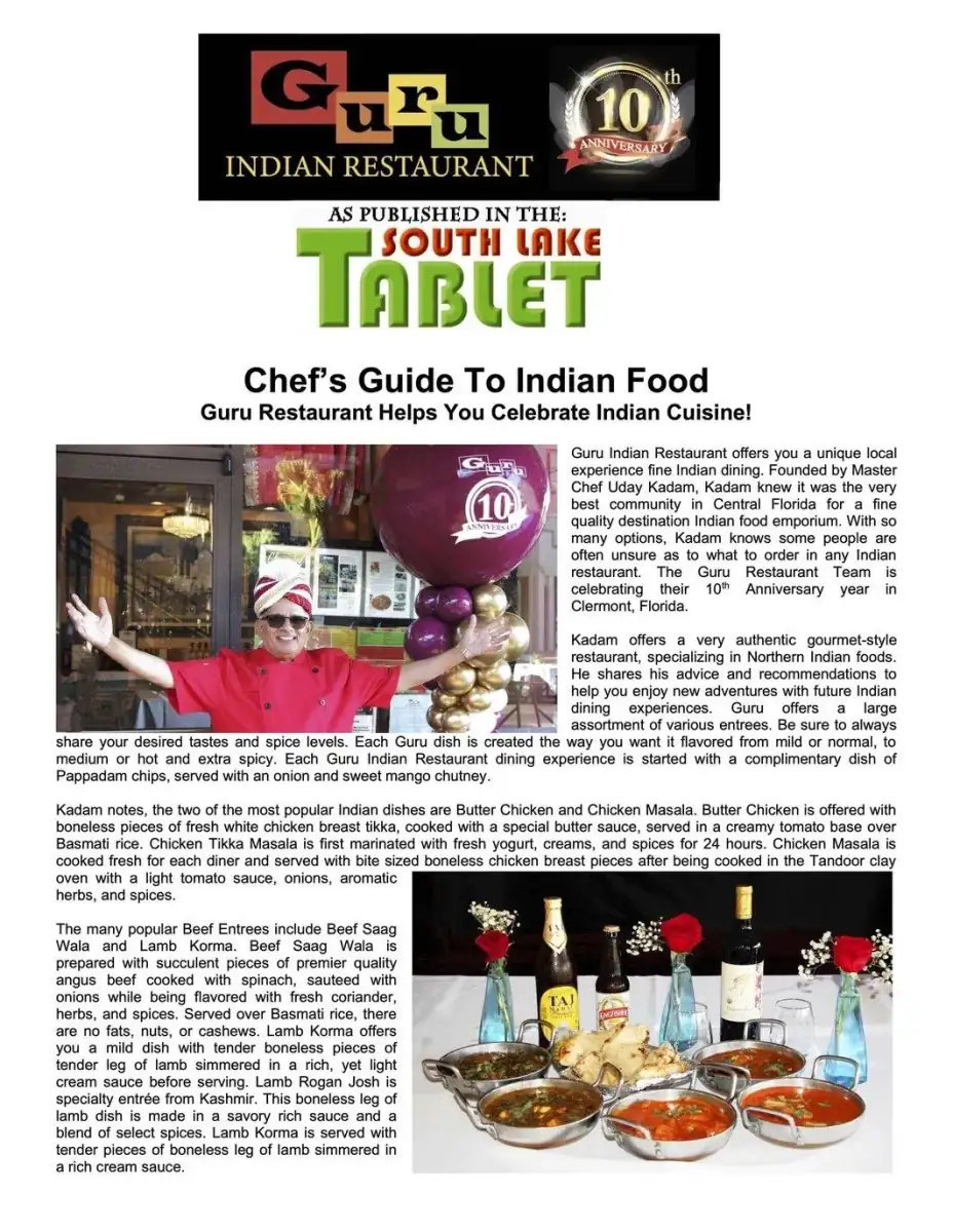 Guru Restaurant South Lake Article